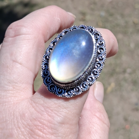 New Dichroic Glass 925 Silver Ring.  - Picture 1 of 16